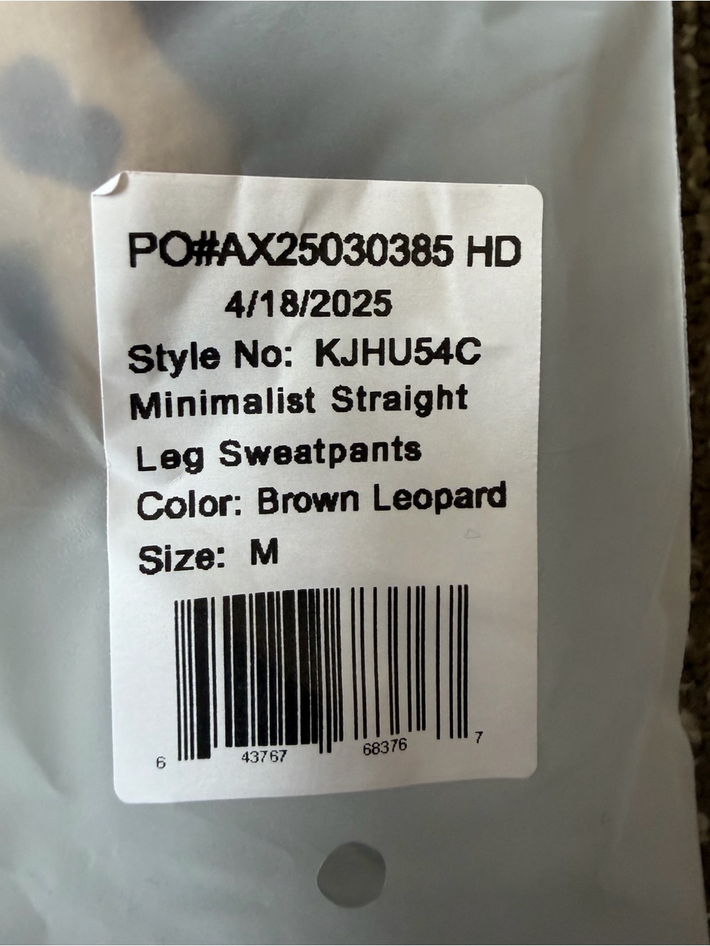 Comfrt Brown Leopard Straight-Leg Sweatpants- NIB - M - Picture 6 of 6